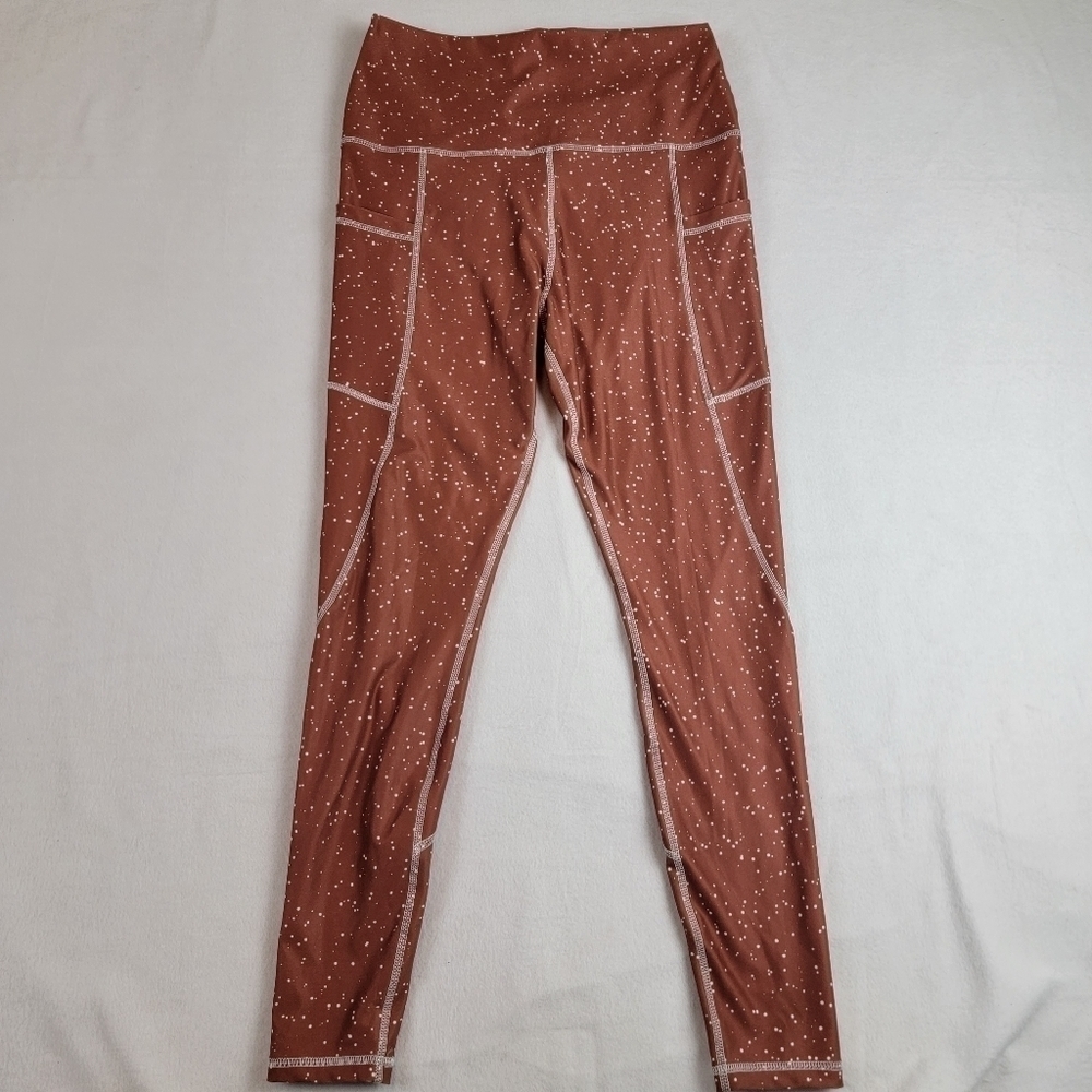 Burnt Orange with Star Bursts Scorpio Sol capri Leggings SZ Large